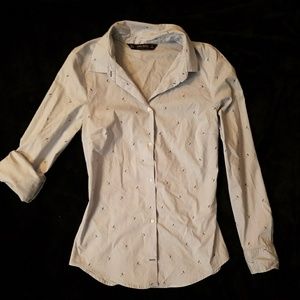 Zara button down shirt blue/blue umbrella size (S)
